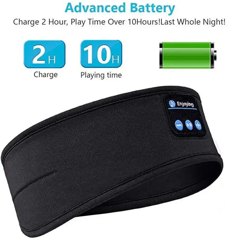 Maschera Per Il Sonno Con Cuffie Bluetooth Wireless Fascia Per Capelli Morbida Elastica Comoda Per Dormire Sul Fianco