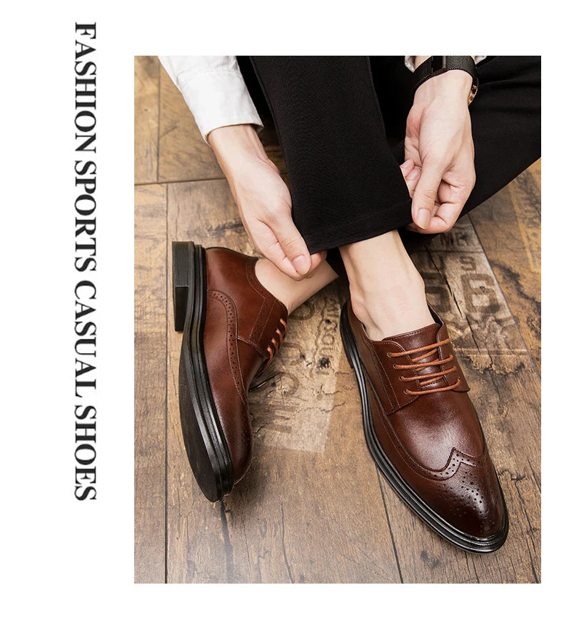 Scarpe Brogue In Pelle Di Alta Qualità Uomo Classiche E Eleganti Da Ufficio E Da Sposa