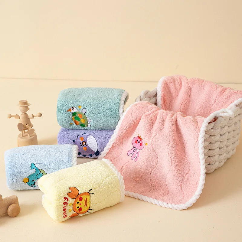 Asciugamano In Pile Corallo Per Bambini 25x50 Cm Morbido E Assorbente Regalo Ideale Con Stampe Cartoni Animati