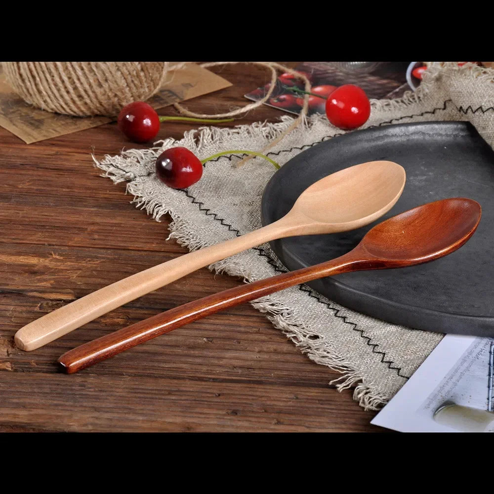 Set Da 2 Cucchiai In Legno Per Zuppe Porridge Cereali E Dessert Utensili Da Cucina Eco Friendly Ergonomici