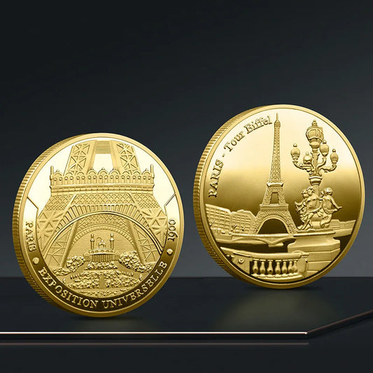 Collezione Di Monete Commemorative Della Torre Eiffel Parigi Per Viaggi Europee Non Valuta In Metallo