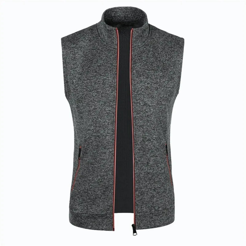 Gilet Senza Maniche Con Cerniera Da Uomo Autunno Traspirante Esterno Streetwear Dolcevita