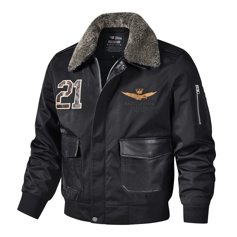 Giacca Bomber Militare MA1 Da Uomo Con Collo Di Pelliccia Giacca Da Pilota Autunno