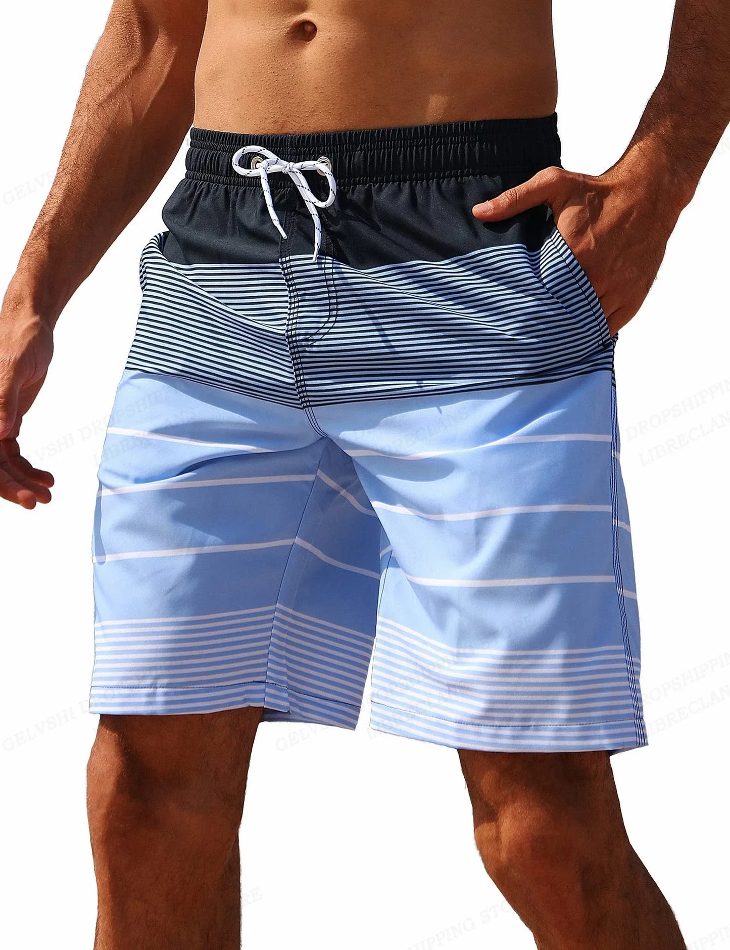 Pantaloncini da Spiaggia con Grafica Sfumata per Uomo Pantaloncini da Surf 3D Colorati e Pantaloni Corti Estivi Vacanza
