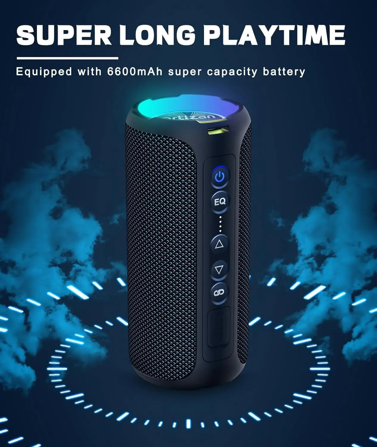 Ortizan X8 Pro Altoparlante Bluetooth Portatile 40 W Suono Stereo Impermeabile IPX7 Bassi Deep Luci RGB 30 Ore 3 EQ