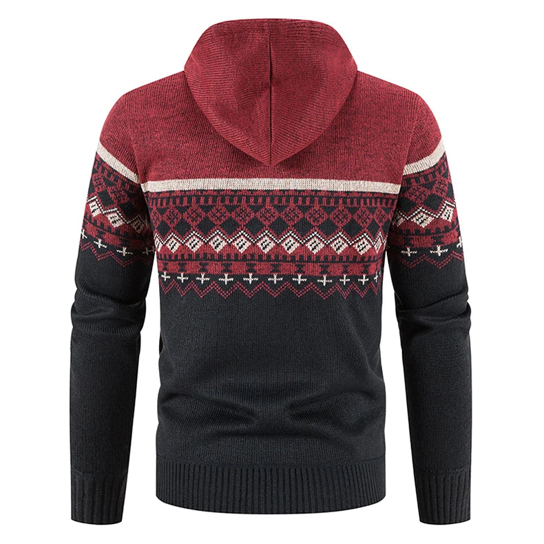 Maglione Invernale Da Uomo In Pile Con Cappuccio Cardigan Caldo Con Cerniera Lavorato A Maglia