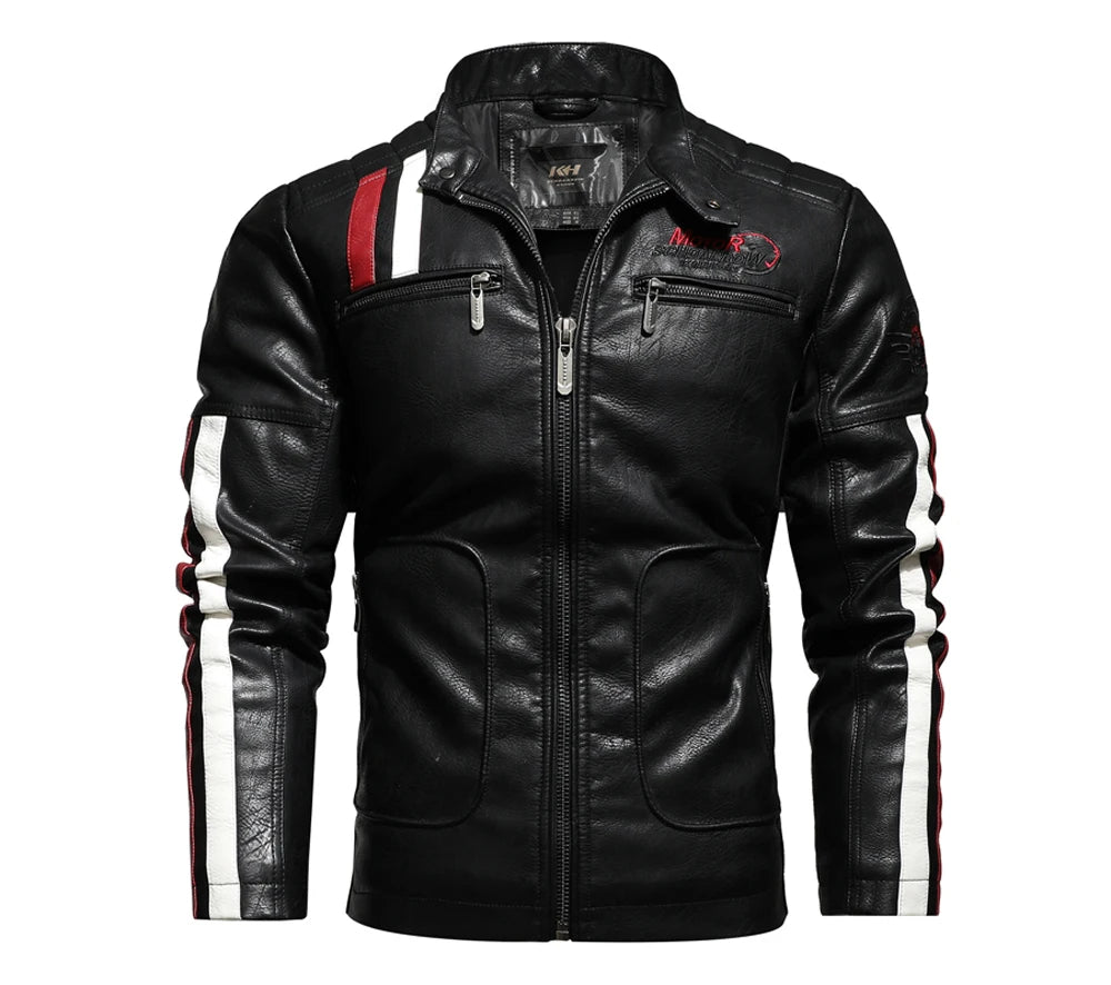 Dimusi Giacche Invernali Uomo In PU Stile Moto Vintage Cerniera Ecopelle Biker Con Cappuccio Nero Blu Rosso Vino