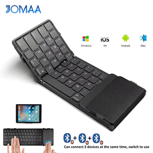 Tastiera Pieghevole Wireless Bluetooth Ricaricabile Con Touchpad Per Tablet Ipad e Iphone