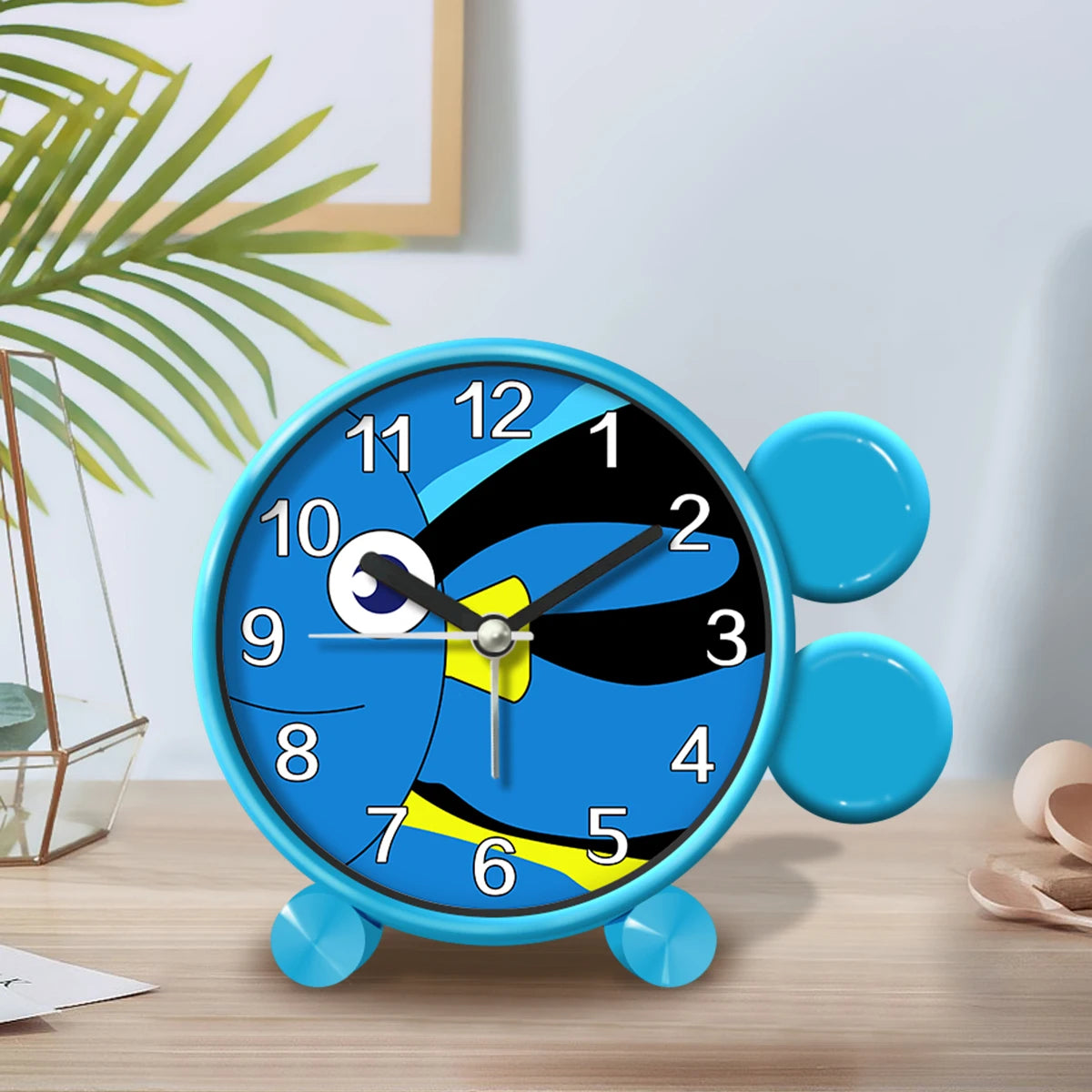 Sveglia Educativa per Bambini Carina Rotonda Silenziosa per Camera da Letto Desktop Decorazione Animale