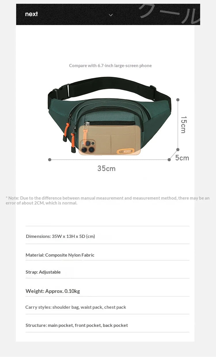 HOMEFISH Borsa Da Cintura Per Uomo E Donna Multifunzione Grande Capacità Antispruzzo Resistente All Usura Per Cantieri