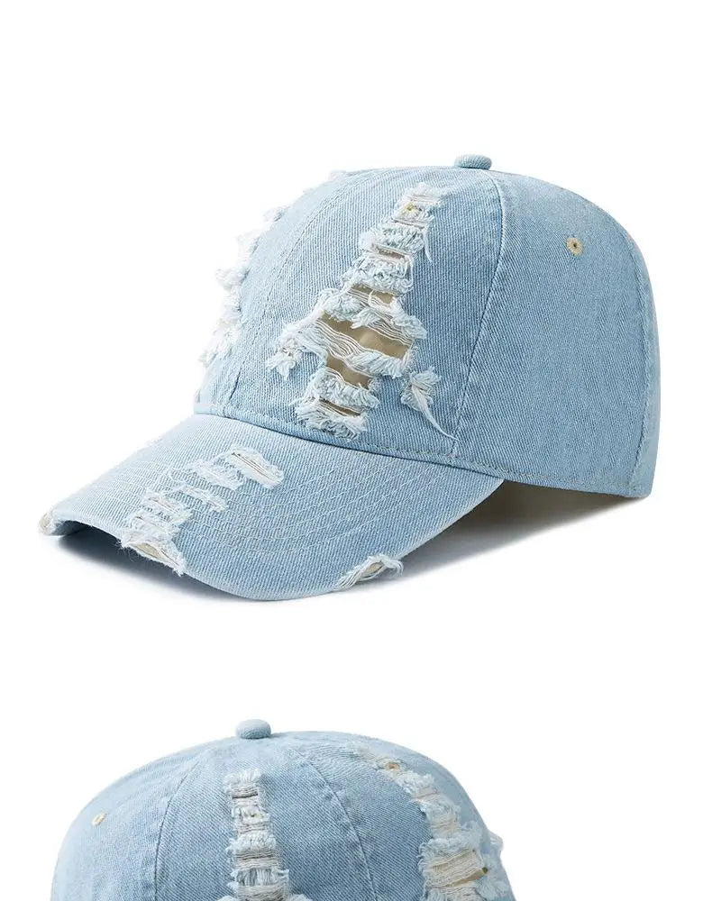Berretto Da Baseball Denim Lavato Unisex Snapback Traspirante Con Protezione Solare Vintage Primavera Estate