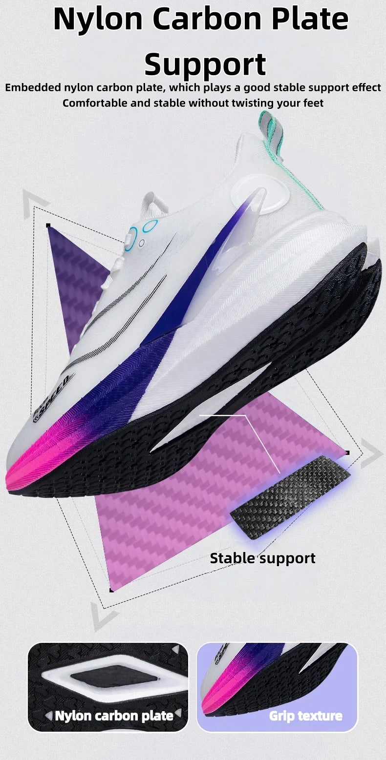 Scarpe Da Corsa Professionali Per Maratona In Carbonio Unisex Ultraleggere Con Assorbimento Degli Urti E Supporto Stabile