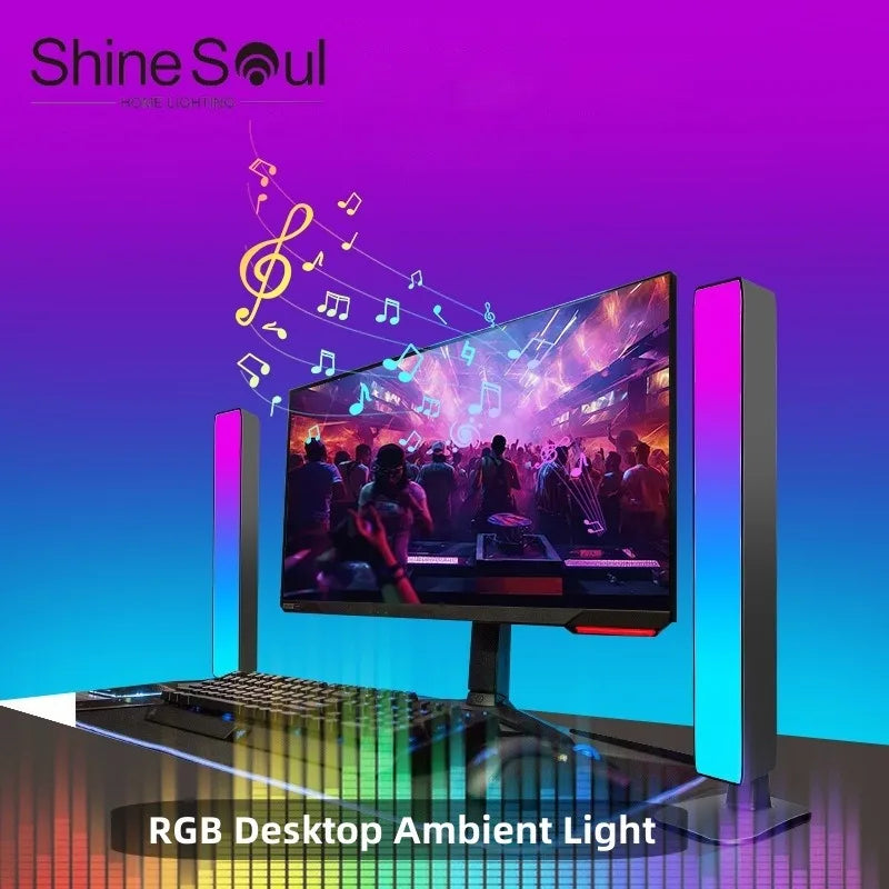 Luce Atmosfera Intelligente Tuya Controllo Remoto App RGB Lampada Da Tavolo Per Computer TV Gioco Musica Ritmo Decorativa