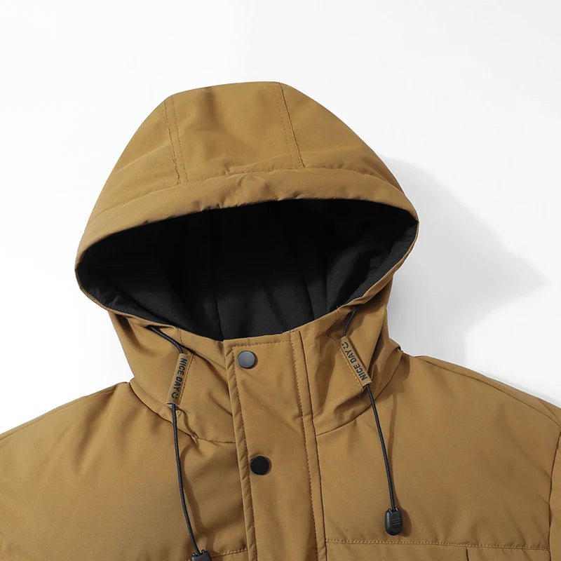 Parka Da Uomo Antivento Ispessito Da Outdoor Con Cappuccio Abbigliamento Invernale Casual Comfort