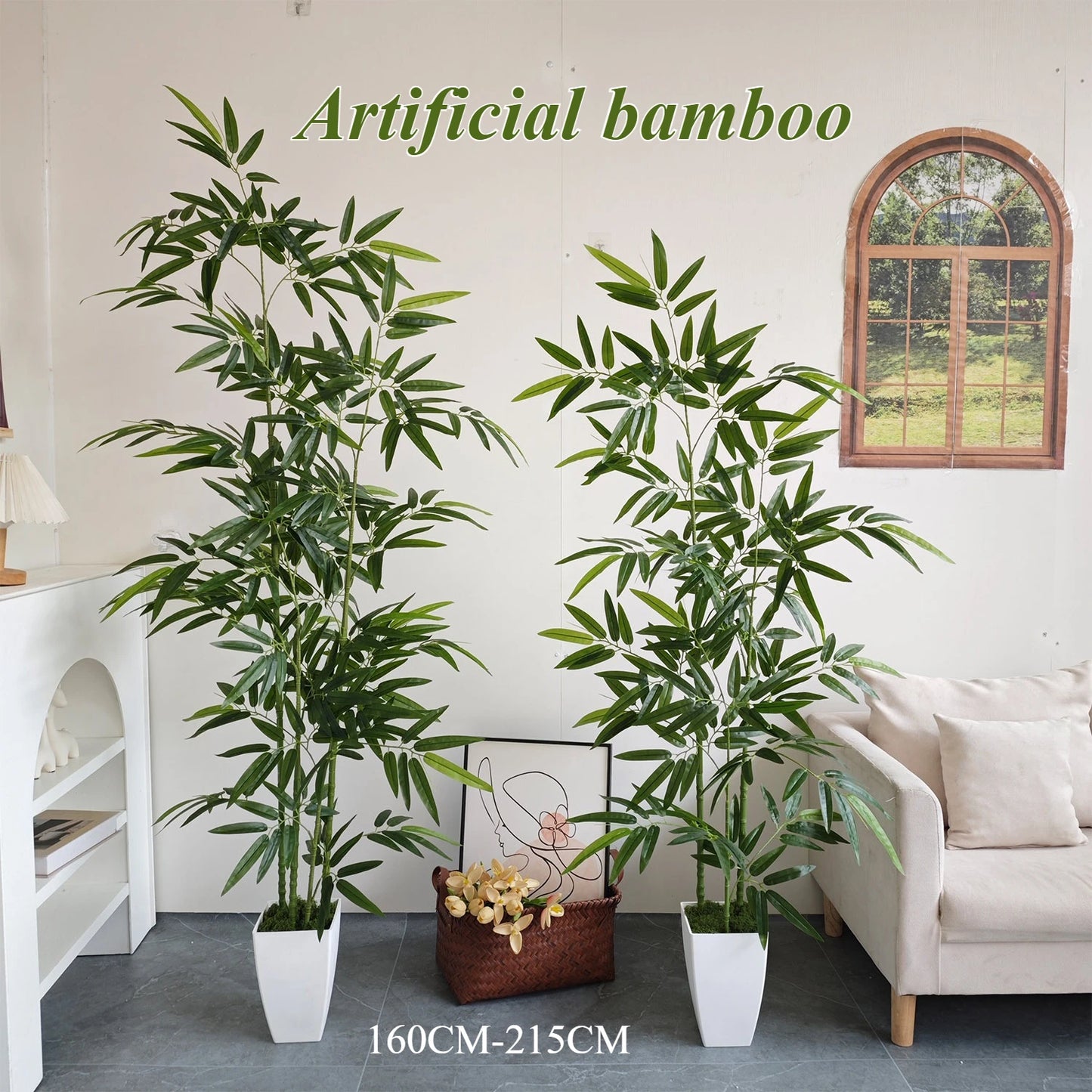 Bambù Artificiale Verde Grande Altezza Regolabile Da 160 A 210 Cm Per Decorazione Giardino E Ambienti