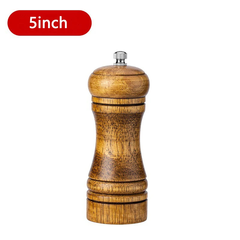 Macinapepe e Sale in Legno Massello da 5 8 10 Pollici Macinacaffè Per Spezie Con Nucleo Ceramico Regolabile