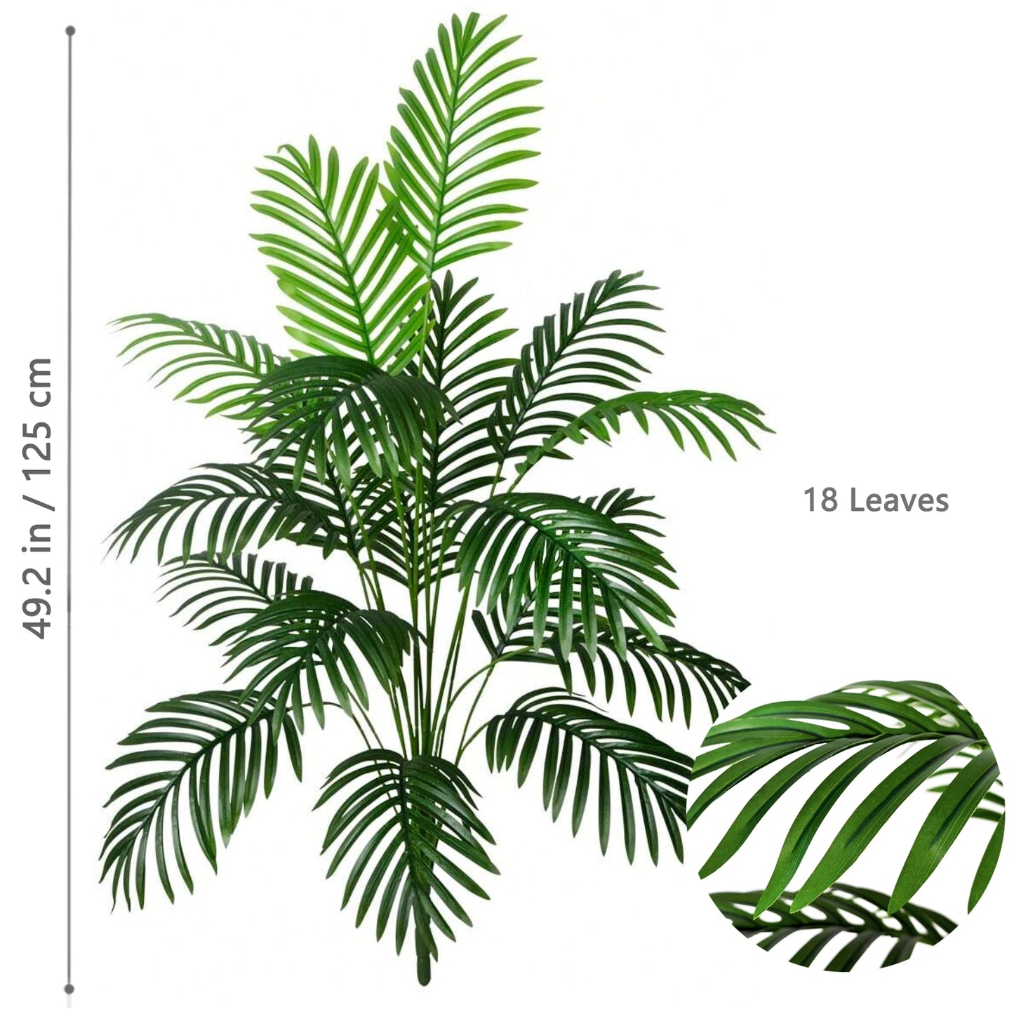Palma Artificiale Tropicale Con Rami Di Foglie In Plastica Verde Per Decorazione Giardino Esterno Misure 50 90 120 Cm