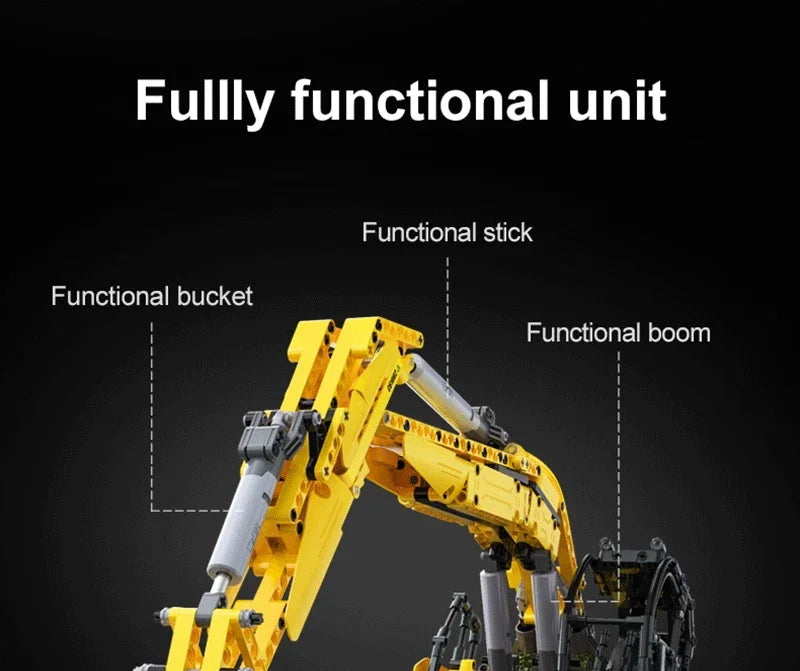 1702 Pz Cada 1:20 Città di Ingegneria di Controllo Remoto Auto FAI DA TE Modello Building Blocks RC Escavatore Mattoni Giocattoli Per I Bambini Regalo