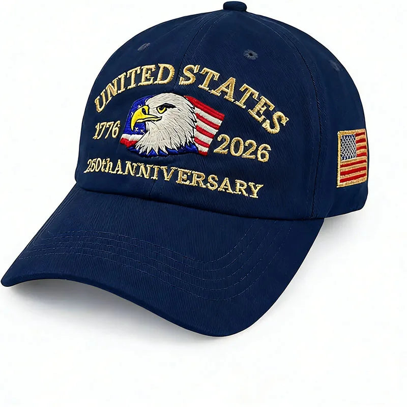 Cappello Patriottico 250esimo Anniversario USA Con Aquila Ricamata Unisex Berretto Da Baseball Elegante