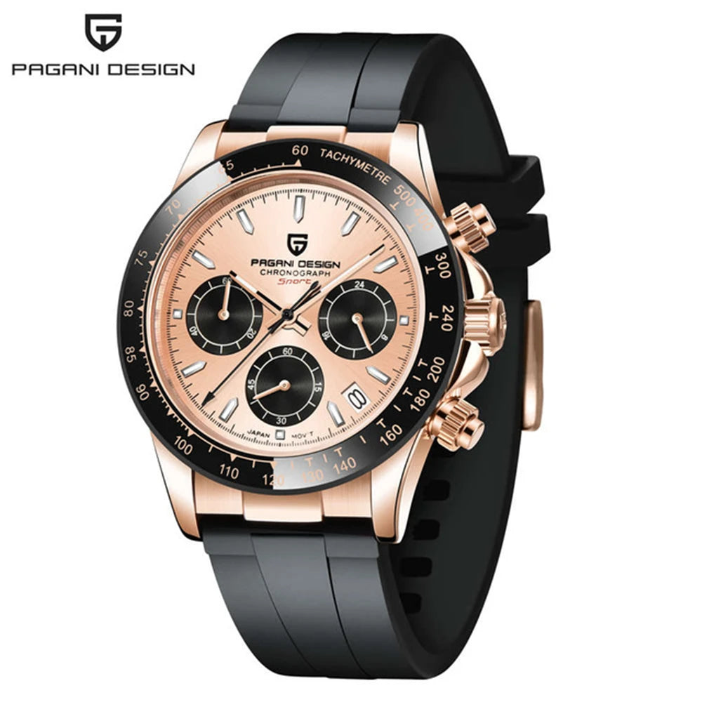 PAGANI DESIGN 2024 PD1644 Orologio Da Polso Uomo Quarzo Cronografo 100M Vetro Zaffiro Quadrante Meteorite
