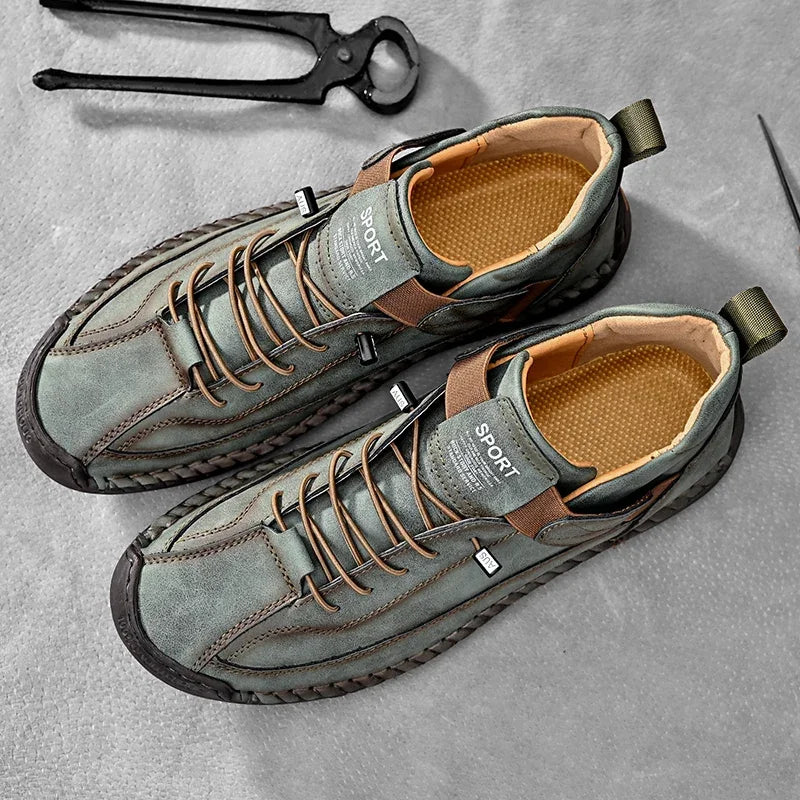 Scarpe In Pelle Cucite A Mano Uomo Scarpe Casual Da Passeggio Antiscivolo Leggere Esterno Taglia 47 48 Mocassini Slip On