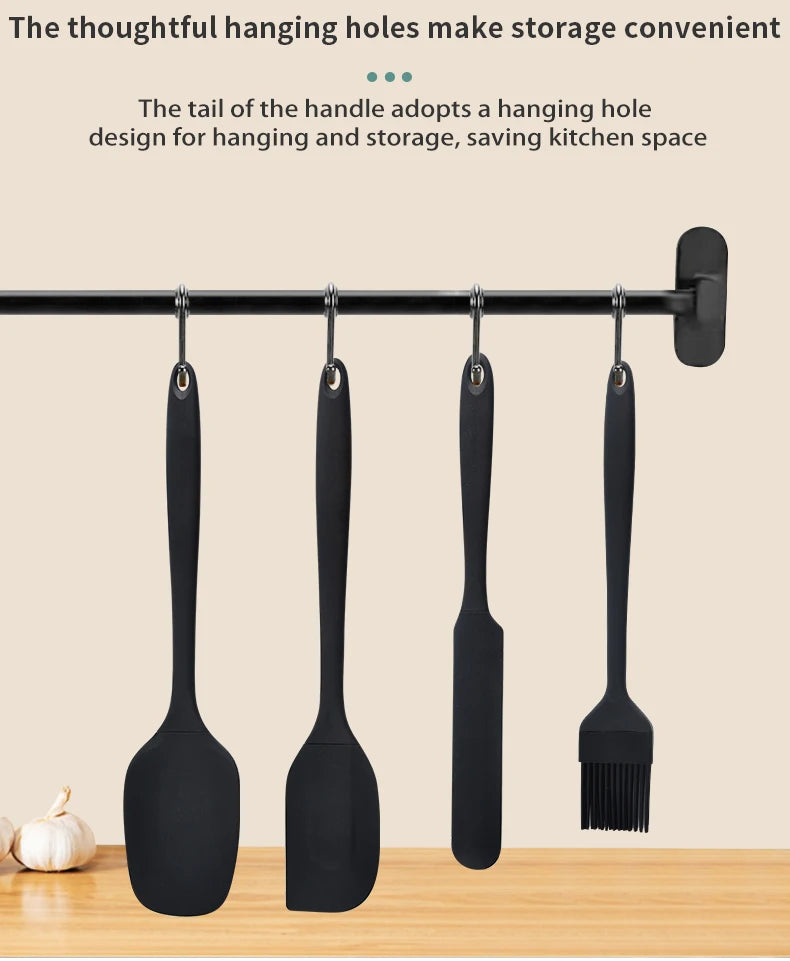Set Di Utensili Da Cucina In Silicone Sei Pezzi Con Spatola Raschietto Integrato Per Crema Spazzola Per Olio