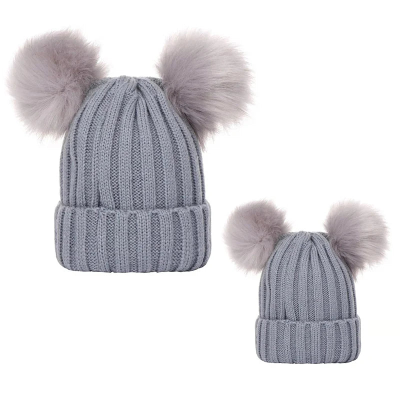 Cappello Invernale Da Donna Lavorato A Maglia Con Pompon In Pelliccia Sintetica Caldo Berretto Natalizio Per Ragazza