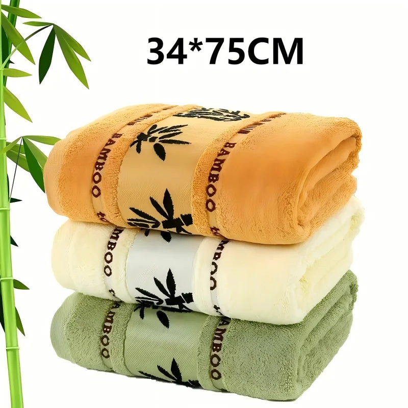 Confezione Da Tre Asciugamani In Fibra Di Bambù Ultra Morbidi Ecologici E Altamente Assorbenti Per Uso Quotidiano