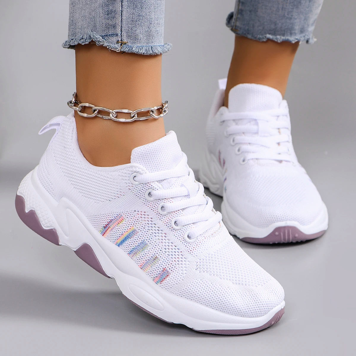 Scarpe Sportive Da Donna Primaverili Leggere Traspiranti Antiscivolo Scarpe Basse Casual Moderne