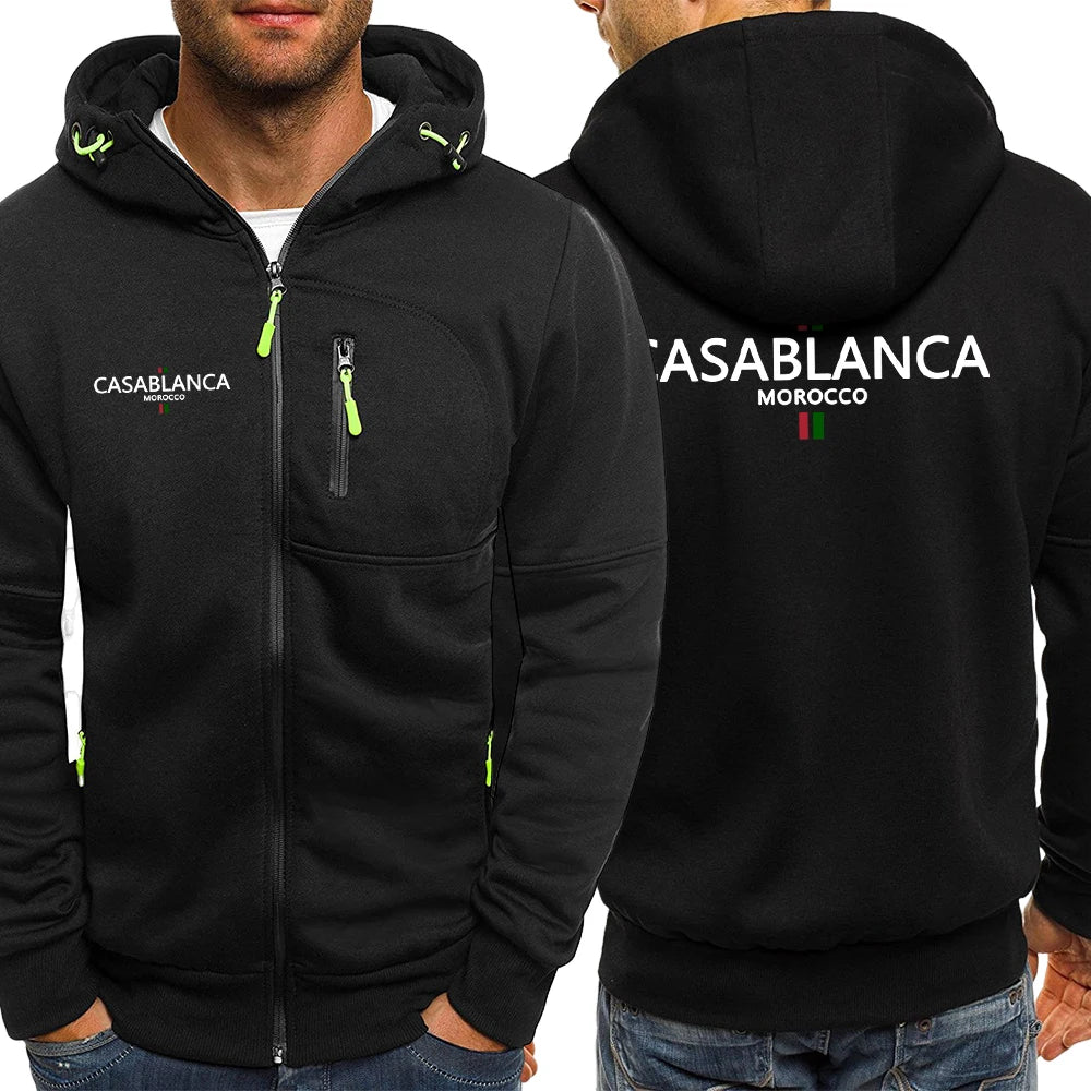 Giacche Con Cerniera Stampate Alfabeto Artistico Marocco Per Uomo Streetwear Autunno Pullover In Pile Casual