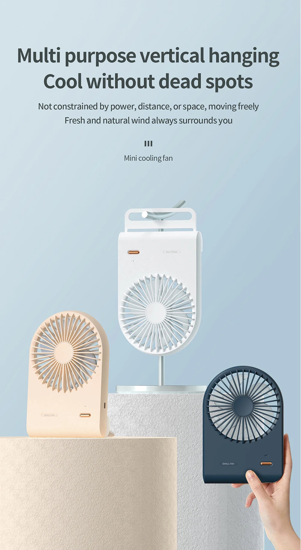 Ventilatore USB Portatile Ricaricabile per Studenti Dormitorio Pratico Compatto Efficiente
