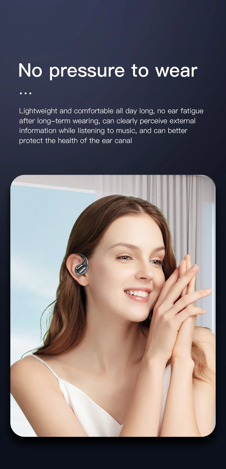 Cuffie Wireless Bluetooth Con Gancio Per L Orecchio Auricolari Stereo Impermeabili Display LED Controllo Touch