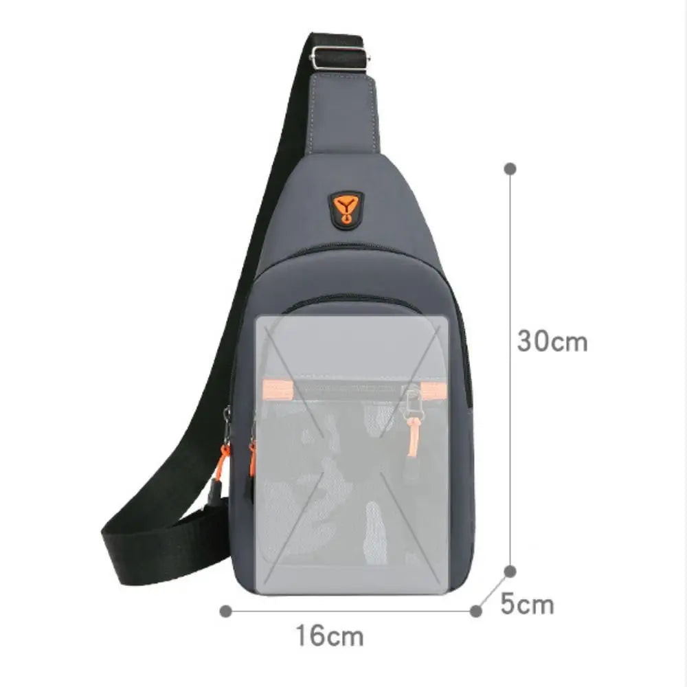 Borsa Da Petto Da Uomo In Tessuto Oxford Nero Grigio Blu Marsupio Grande Capacità Con Tracolla Unisex Sportiva Esterno