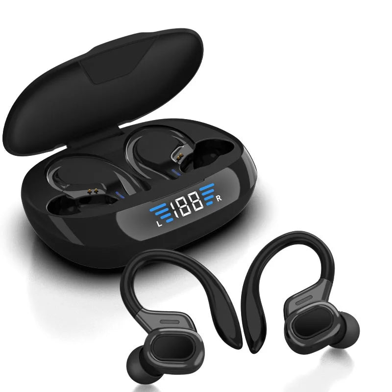 Otemkay SP16 Auricolari Wireless Sportivi Con Ganci Per Orecchie, Audio Dinamico, Microfono Integrato, Ideali Per Corsa