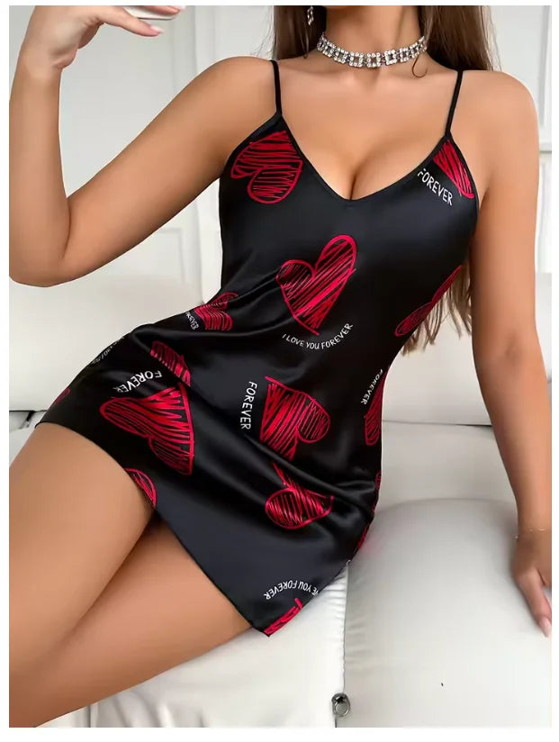 Camicia Notte Da Donna Canotta Scollo A V Spalline Regolabili In Seta Sintetica Morbida Per Tutte Le Stagioni