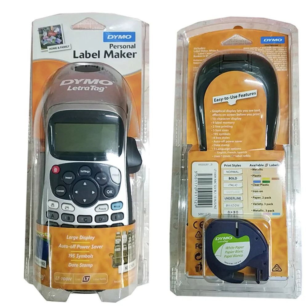 Stampante Per Etichette Originale Dymo Letratag LT 100H Portatile Etichettatrice Da 12 Mm Modelli 12267 91201