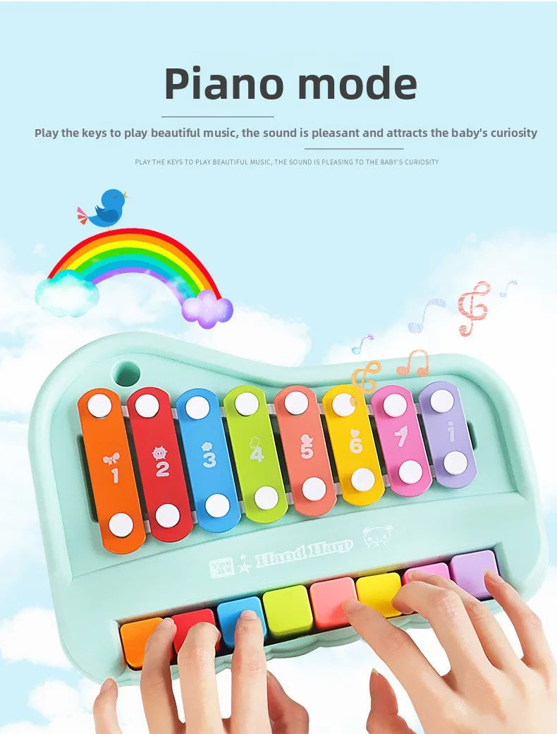 Xilofono Pianoforte 8 Note Giocattolo Musicale Educativo 2 In 1 Con Mazze Per Neonati Strumento Montessori Per Bambini