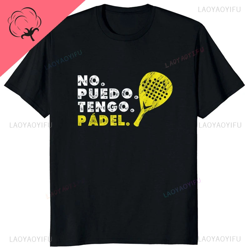 Maglietta Uomo Divertente Perdere A Padel Con Grafica Skull Anime In Cotone Traspirante Premium Estate