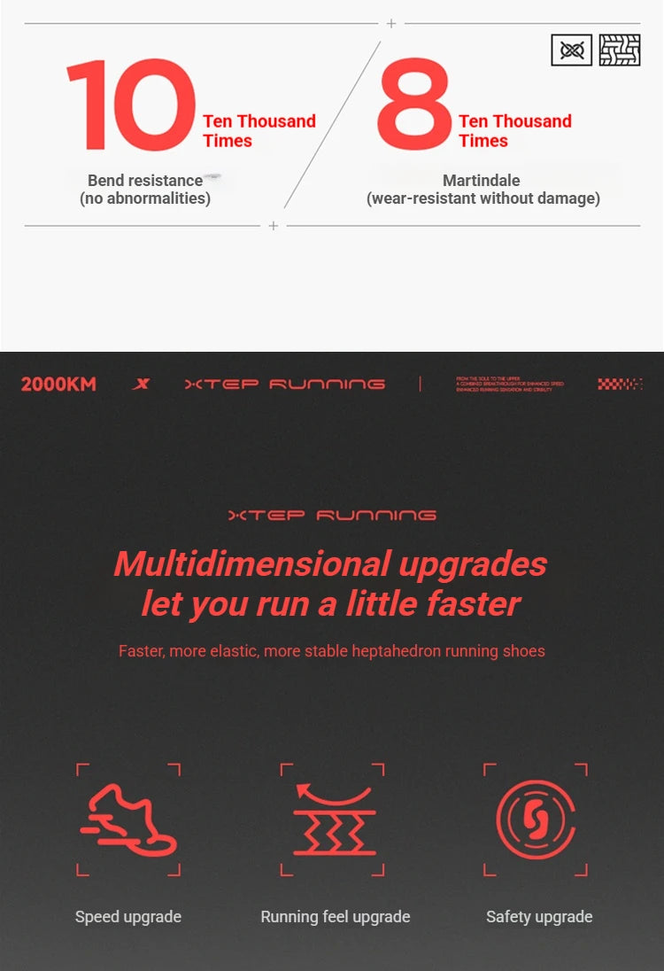 Xtep 2000 Km 5.0 Scarpe Da Corsa Morbide Scarpe Da Ginnastica Universali Resistenti All Usura Leggere Durevoli