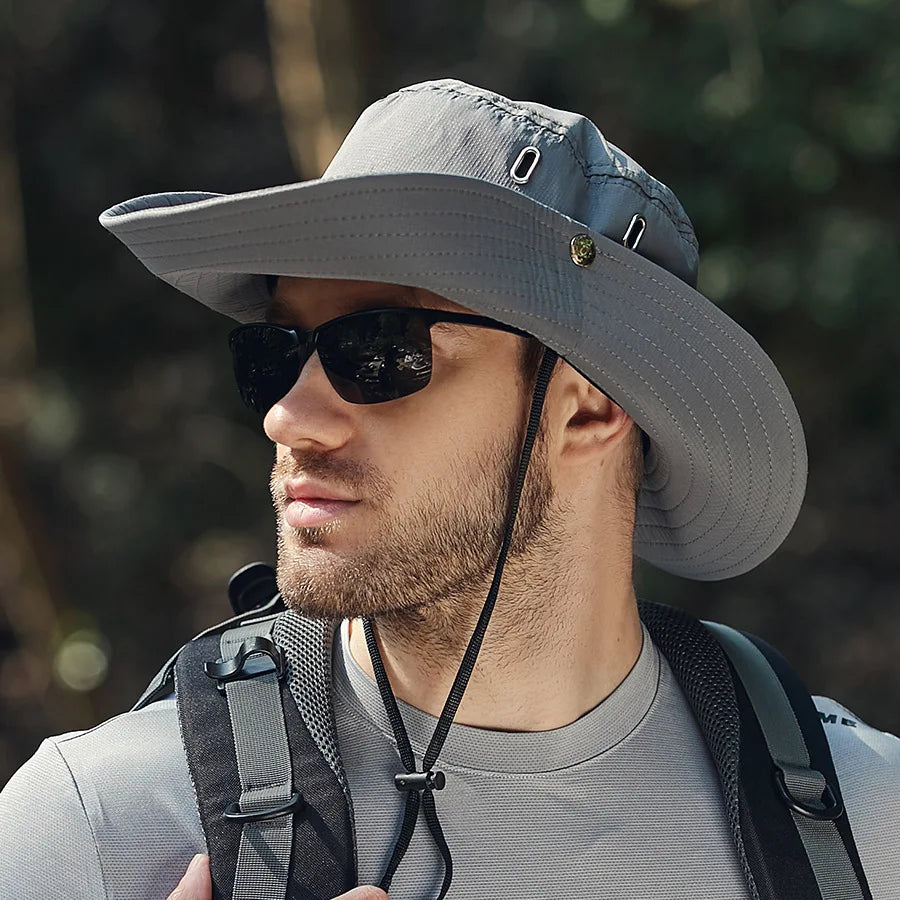 Cappello Da Pescatore Estivo Da Uomo Con Tesa Larga Protezione Solare Per Esterno Escursionismo Equestre