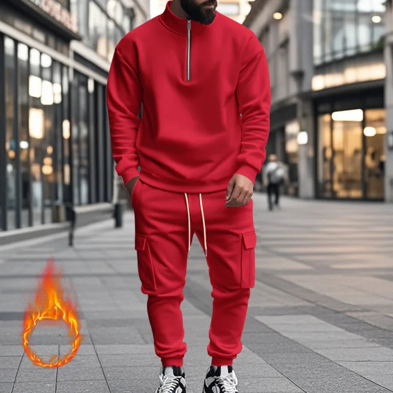 Pantaloni Sportivi Con Cerniera Calda In Velluto Da Uomo Casual Autunno Inverno 2024