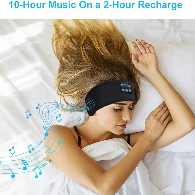 Cuffie Bluetooth 5.0 Wireless Con Fascia Morbida Per Dormire E Per Sport Auricolari Musicali