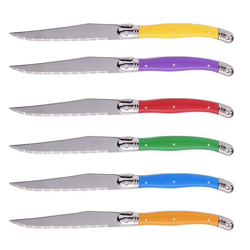 Set Da 6 Cucchiaini Da Caffè In Acciaio Inox Con Manico Arcobaleno ABS Laguiole Per Gelato E Dolci Stoviglie Colorate