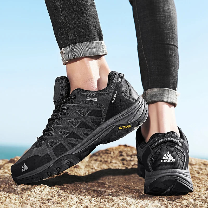 Hikeup Scarpe Trekking Da Uomo Traspiranti Con Lacci Ammortizzate Per Esterno E Arrampicata