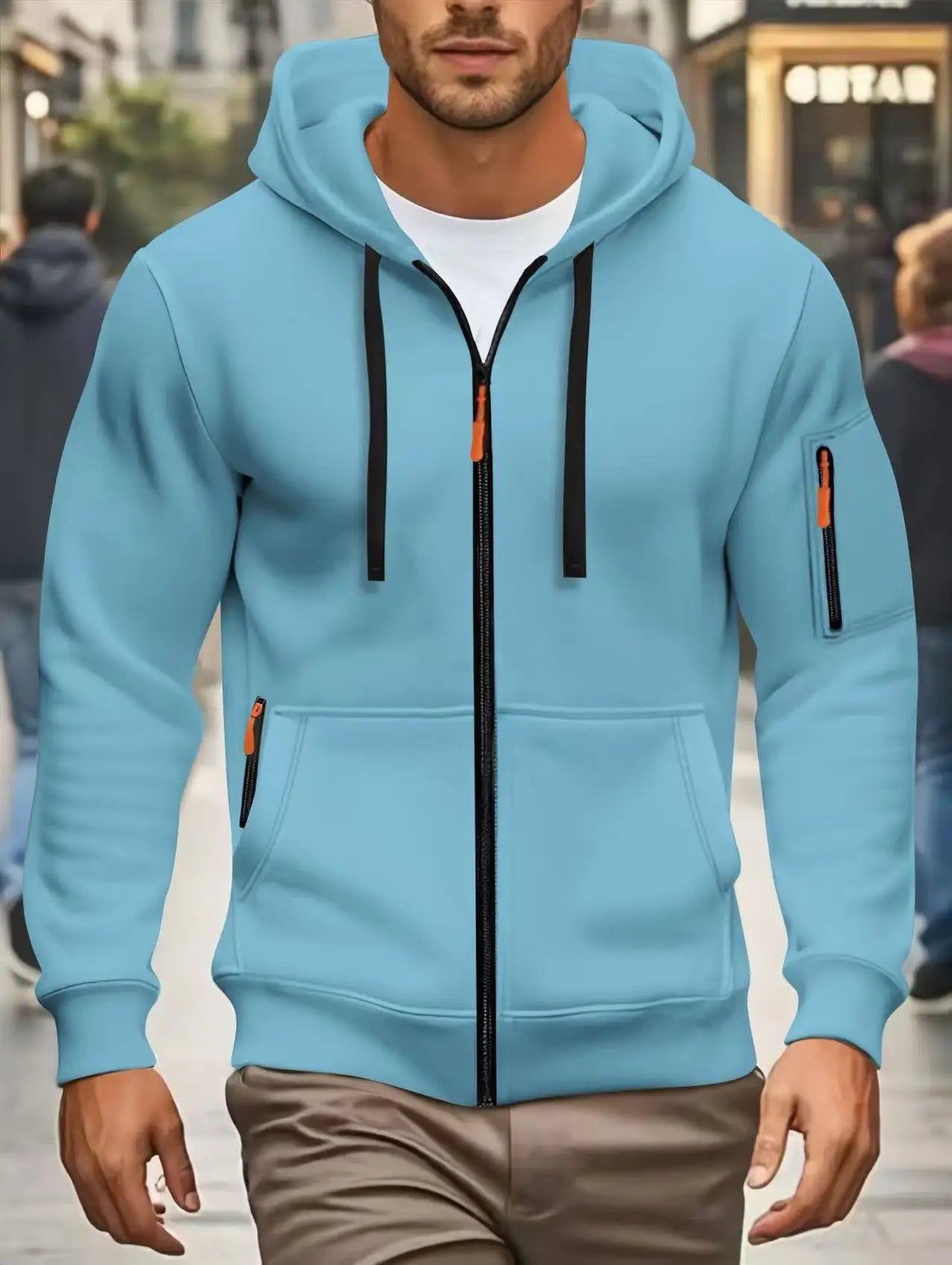 Felpa Con Cappuccio Uomo Autunno Inverno Nuove A Maniche Lunghe Tasca Con Cerniera Design Sportivo Giacca