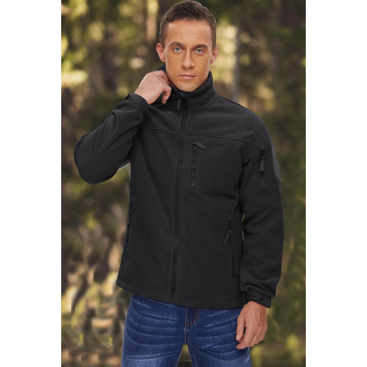 Tacvasen Giacca In Pile Da Uomo Caldo Antivento Con Cerniera Completa Tasche Zip Per Trekking E Lavoro All Esterno