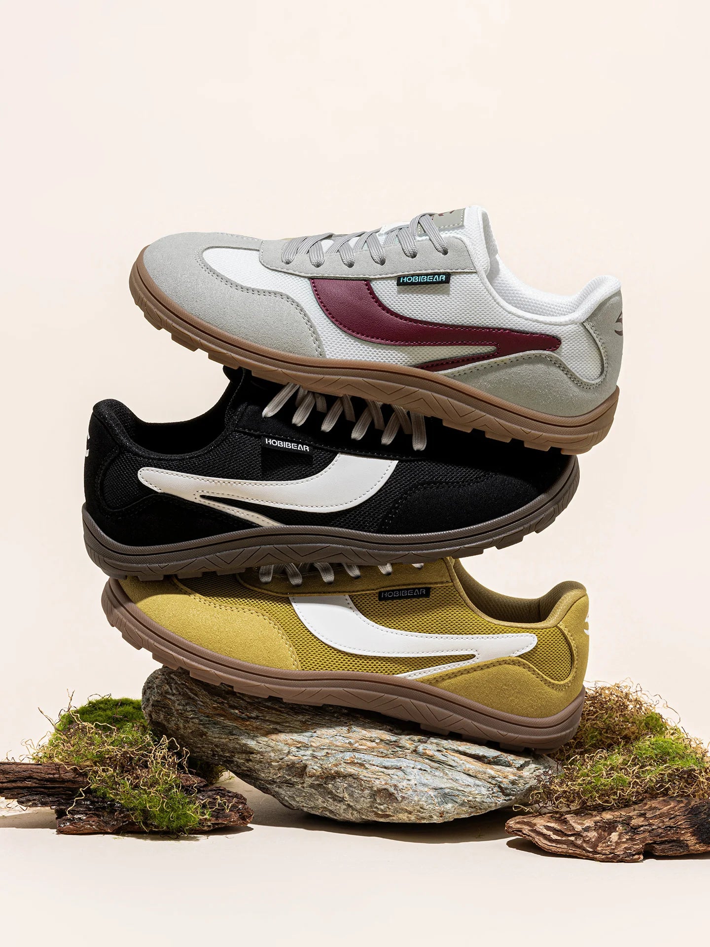 Hobibear Scarpe Larghe a Piedi Nudi Minimaliste Uomo Donna Zero Drop Sneakers Passeggio Retrò Rete Pelle Artificiale