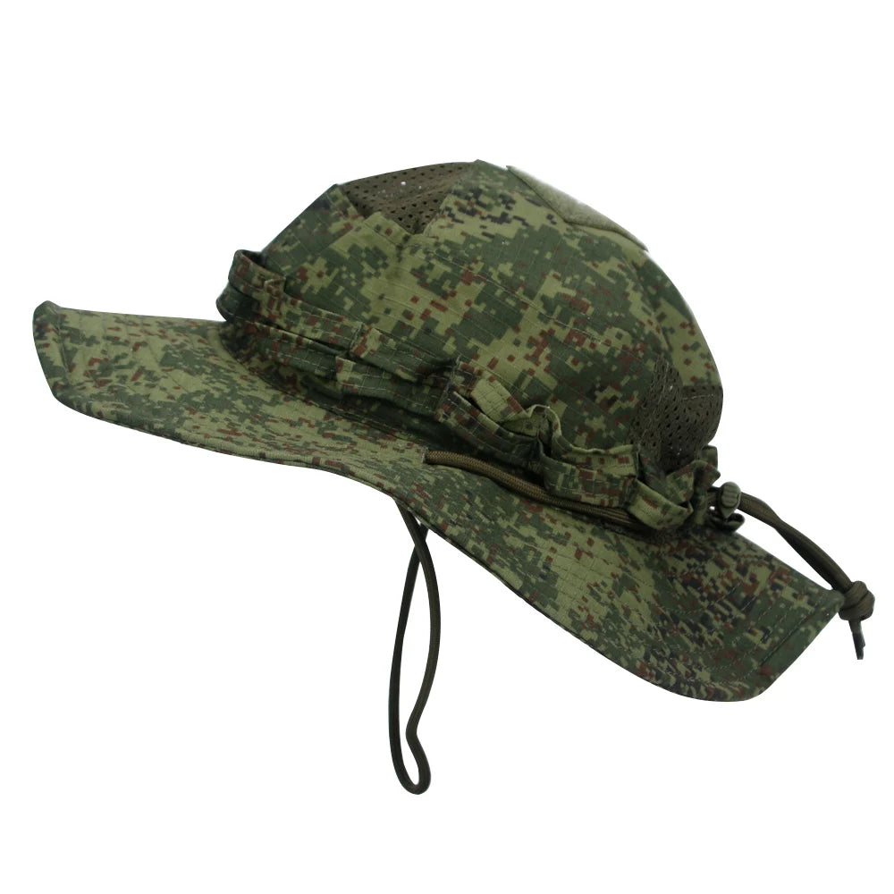Cappello Boonie Camouflage Protezione Solare Traspirante Antivento Uomo Per Escursionismo Pesca Caccia