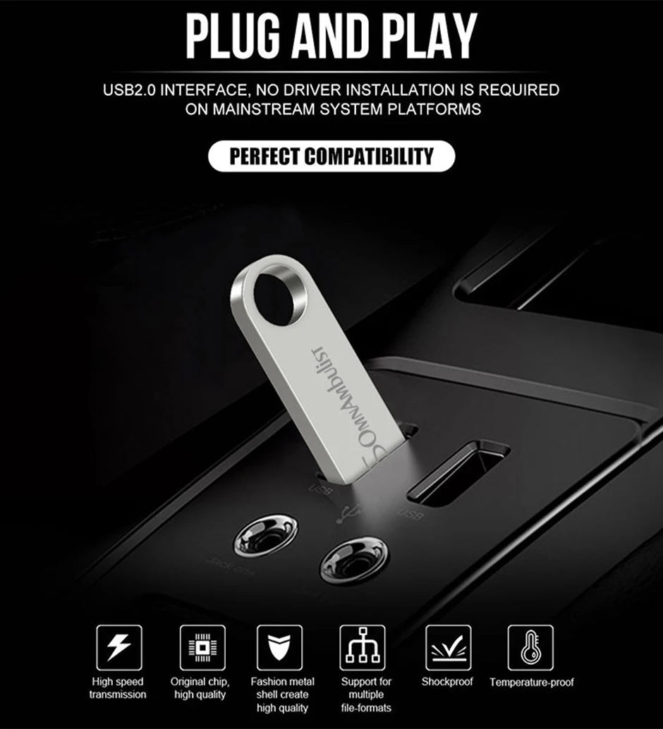 Pen Drive USB 2.0 Ad Alta Velocità SomnAmbuList 4GB 8GB 16GB 32GB 64GB 128GB Compatibile Con PC E Dispositivi Mobili