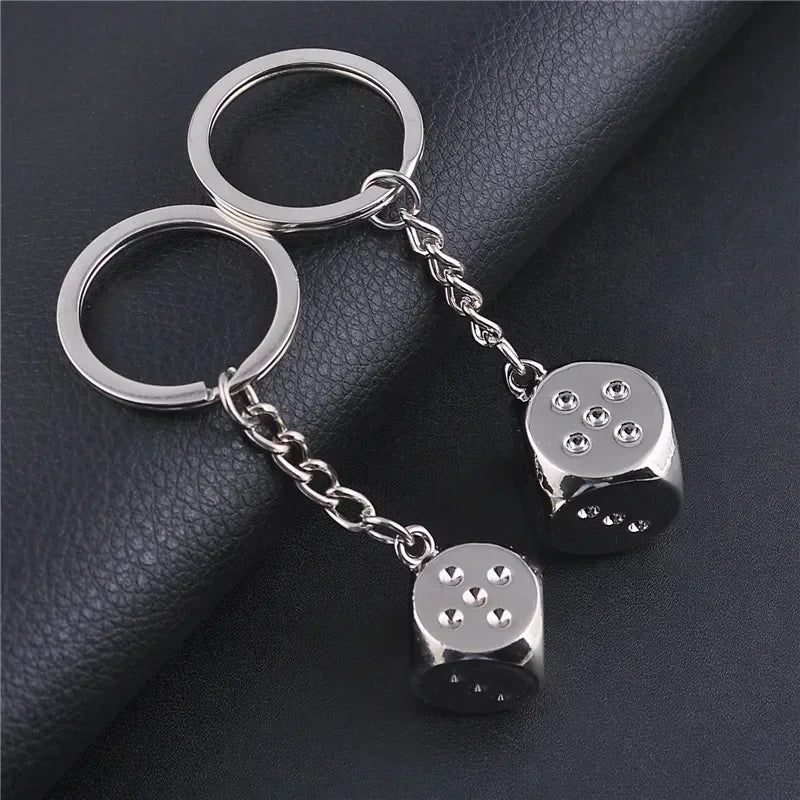 Portachiavi Creativo In Metallo Argento Per Copertura Chiave Moto Unisex Anello Dadi Regalo